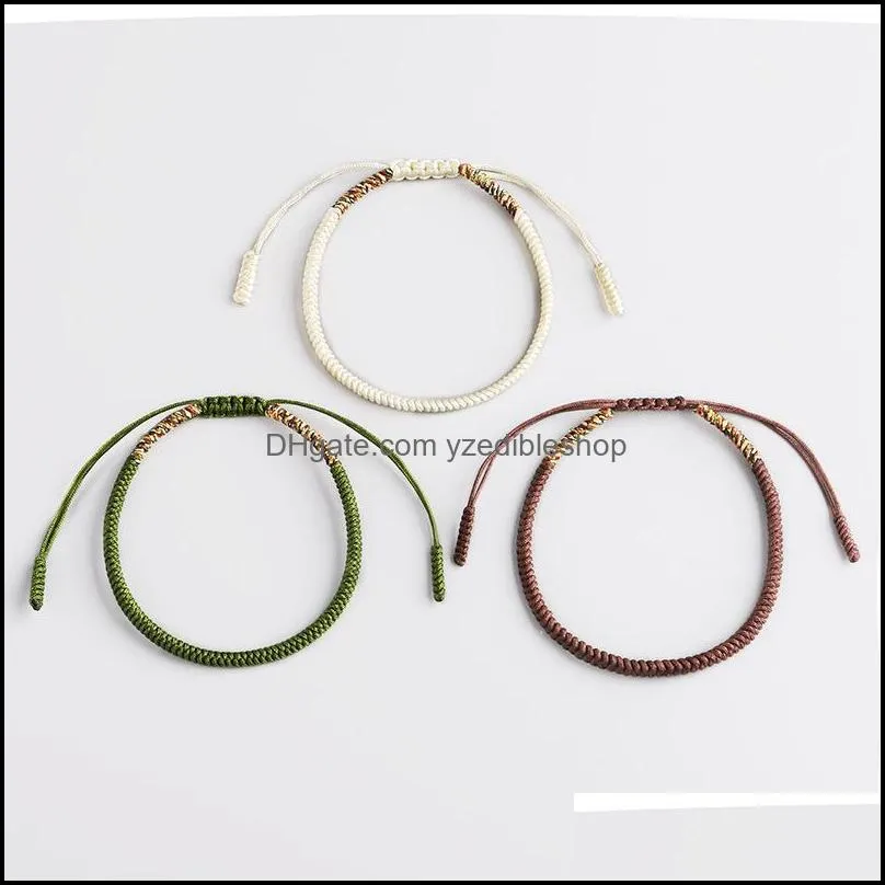  style handmade woven tibetan knot bracelet color lucky rope braided bracelets bangles adjustable for men women wholesale