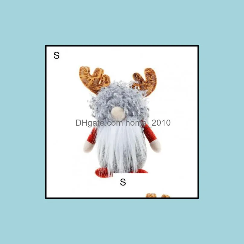 useful nicelooking santa claus antler plush doll faceless toy ornament for indoorparty