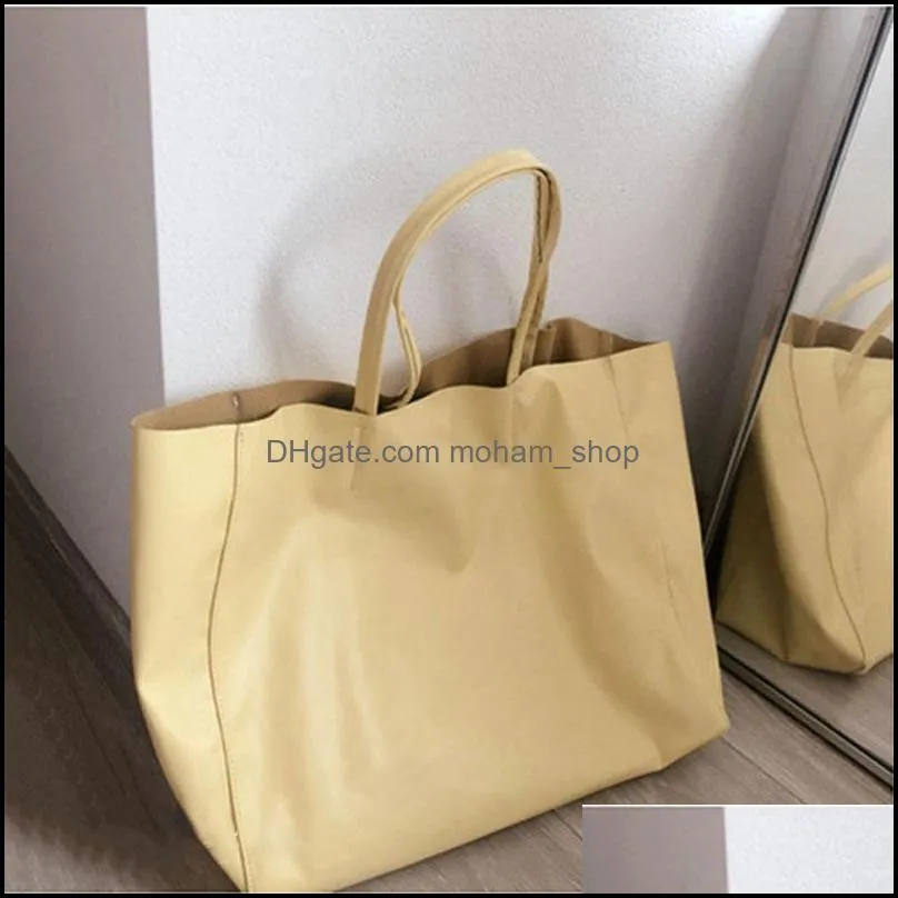 ladies simple fashion shoulder bags female solid color large capacity tote bags pu leather women trend casual handheld bags vt1674