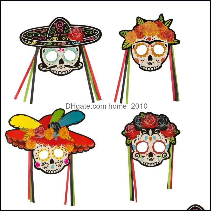 mexico day of the dead hanging swirl ceiling pendant and fack mask set spiral streamers whirls
