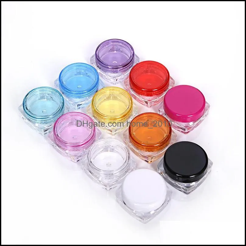 small sample container makeup jars plastic travel empty bottle 3g 5g box transparent bottle cosmetic cream 3ml 5ml pots eyeshadow lip