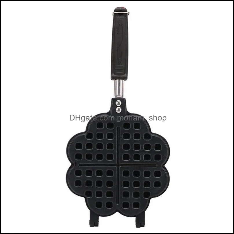 for waffle irons nonstick cast iron maker double side love heart shaped pan for household cafe restaurant baking pastry tools
