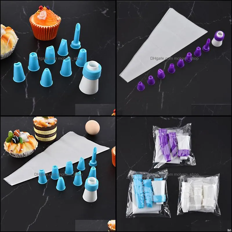 recyclable diy pastry bags baking cake decorating tool icing piping cream 8 nozzle sets kitchen accessories tools
