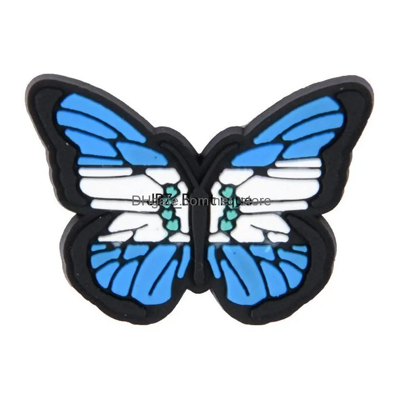 wholesale butterfly croc shoe charms parts accessories charm with buckle clog pins for teens girls adult gift