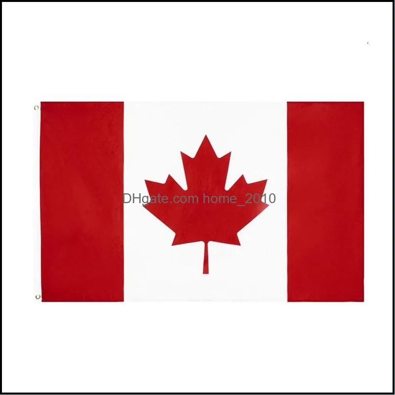 canada flag direct factory wholesale stock 3x5ft 90x150cm polyest for hanging decoration ca can maple leaf banner 3x5 ft canadian flags leaf with brass