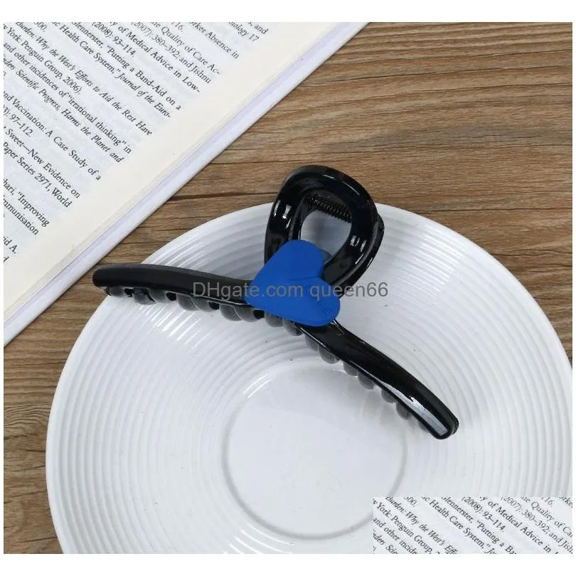 fashion jewelry plastic hairpin for women hair clip bobby pin heart lady girl barrette back head shark clip large grip hair