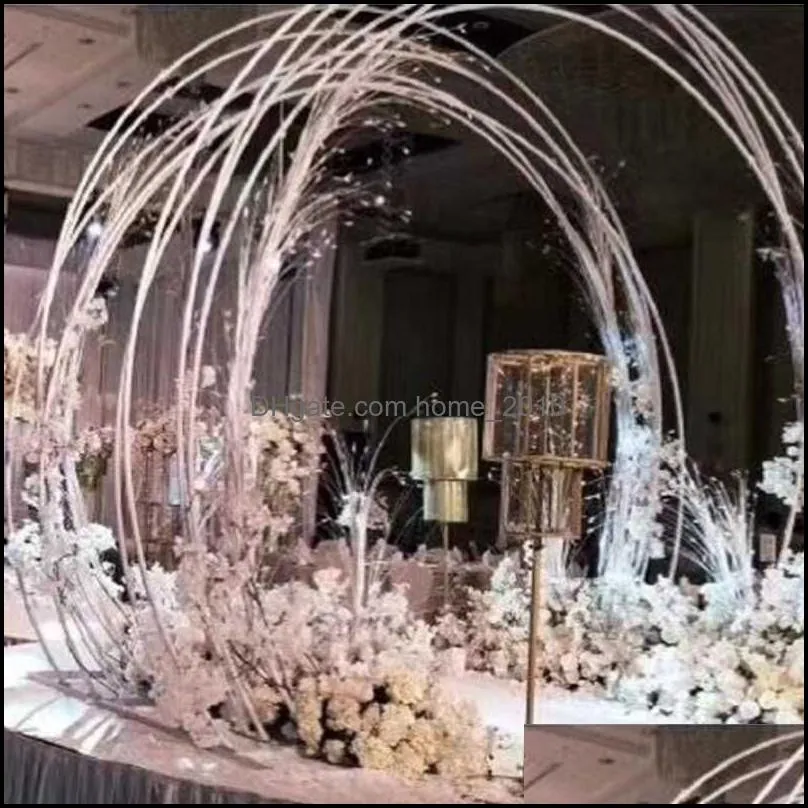 wedding arch double ring single pole round pillar diy background shelf flowerparty