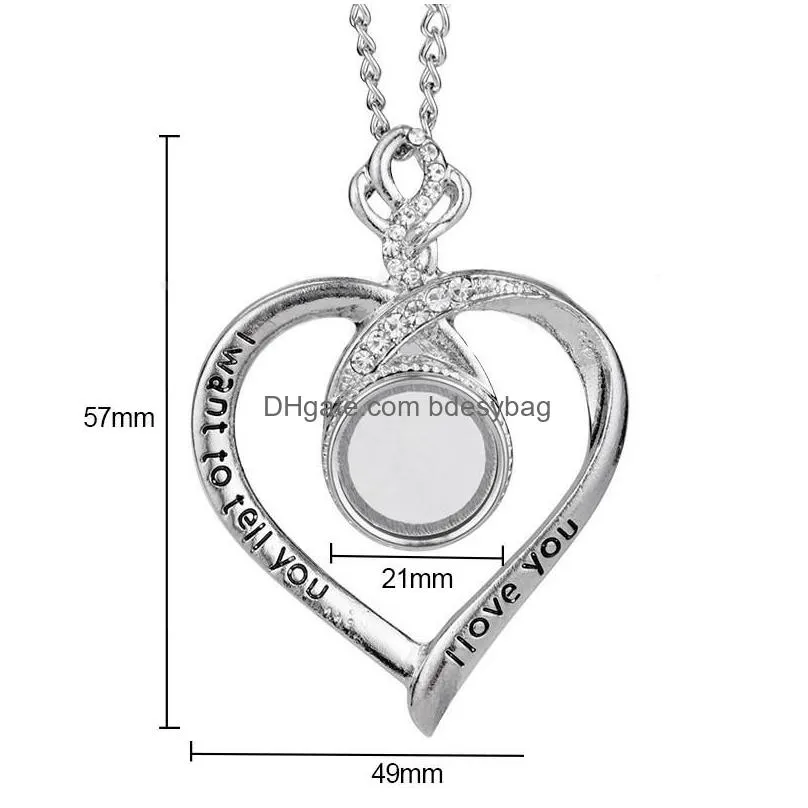 thermal transter sublimation blanks necklaces diy heart wing cross pendants designer jewelry diy silver plated christmas valentines day for women choker