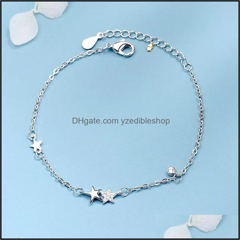  trendy crystal star bracelet for women lady girls beautiful jewelry pentagram crystal fivepointed star chain bracelet jewelry