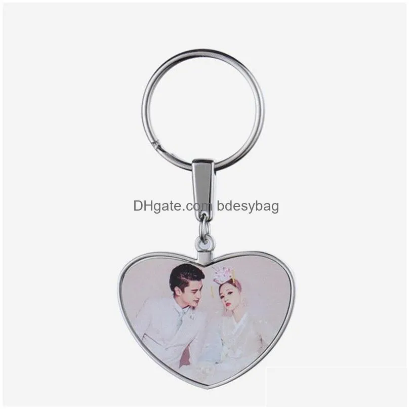 trendy sublimation blank accessoy diy keychains heart star designer keychain wallet handbag lovers car key ring jewelry for woman man friend valentines day