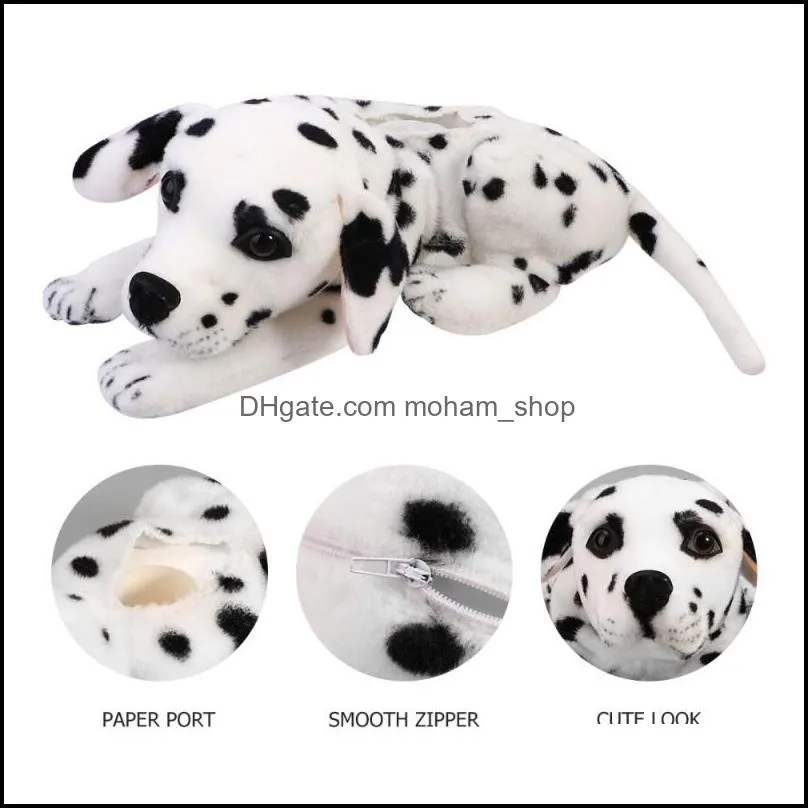 cartoon cute paper cover stuffed toy art car household box plush dog shaped for home automobile