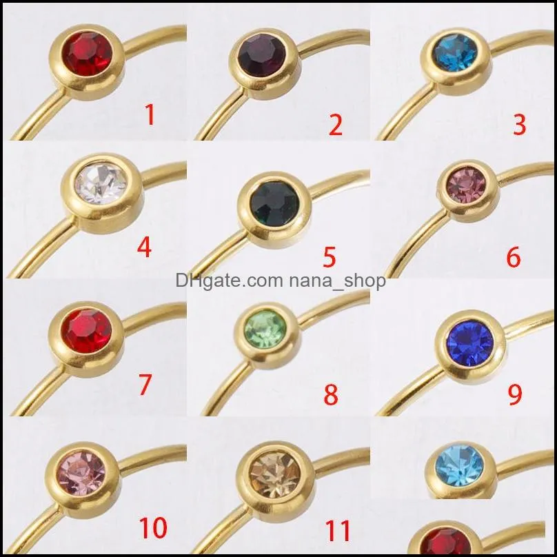 12 colors birthstone ring mirror polish stainless steel ring for womens mens lovers fashion jewelry gifts c3