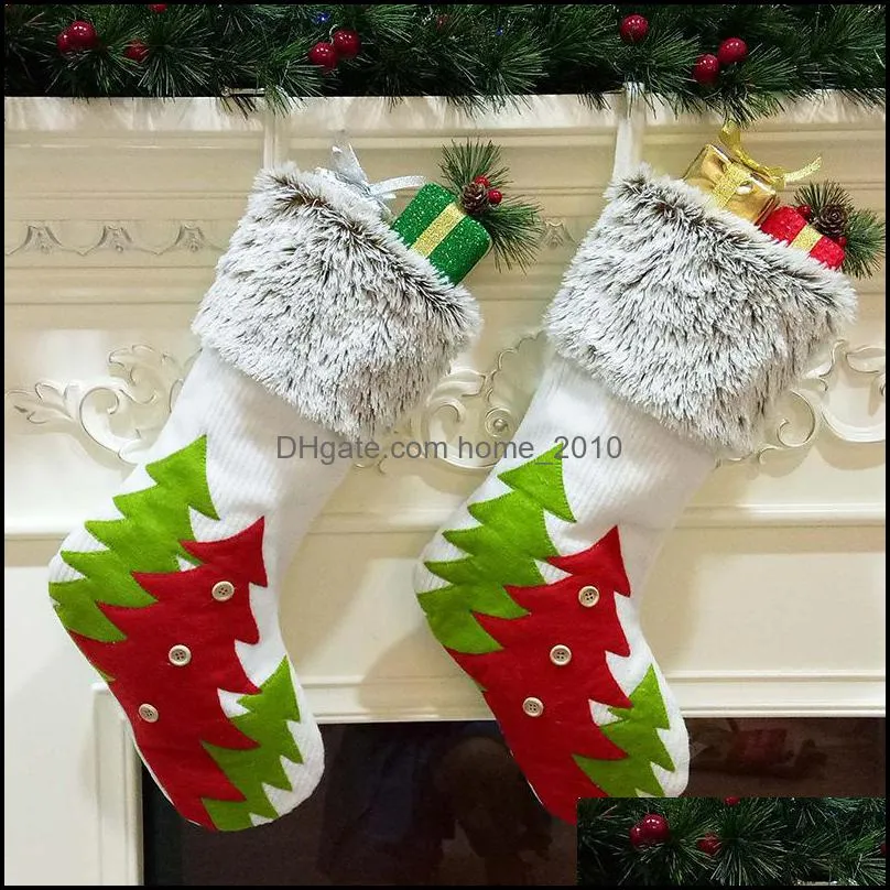 christmas stocking gift bags flannel non woven christmas xmas stocking large size plain decorative socks bag