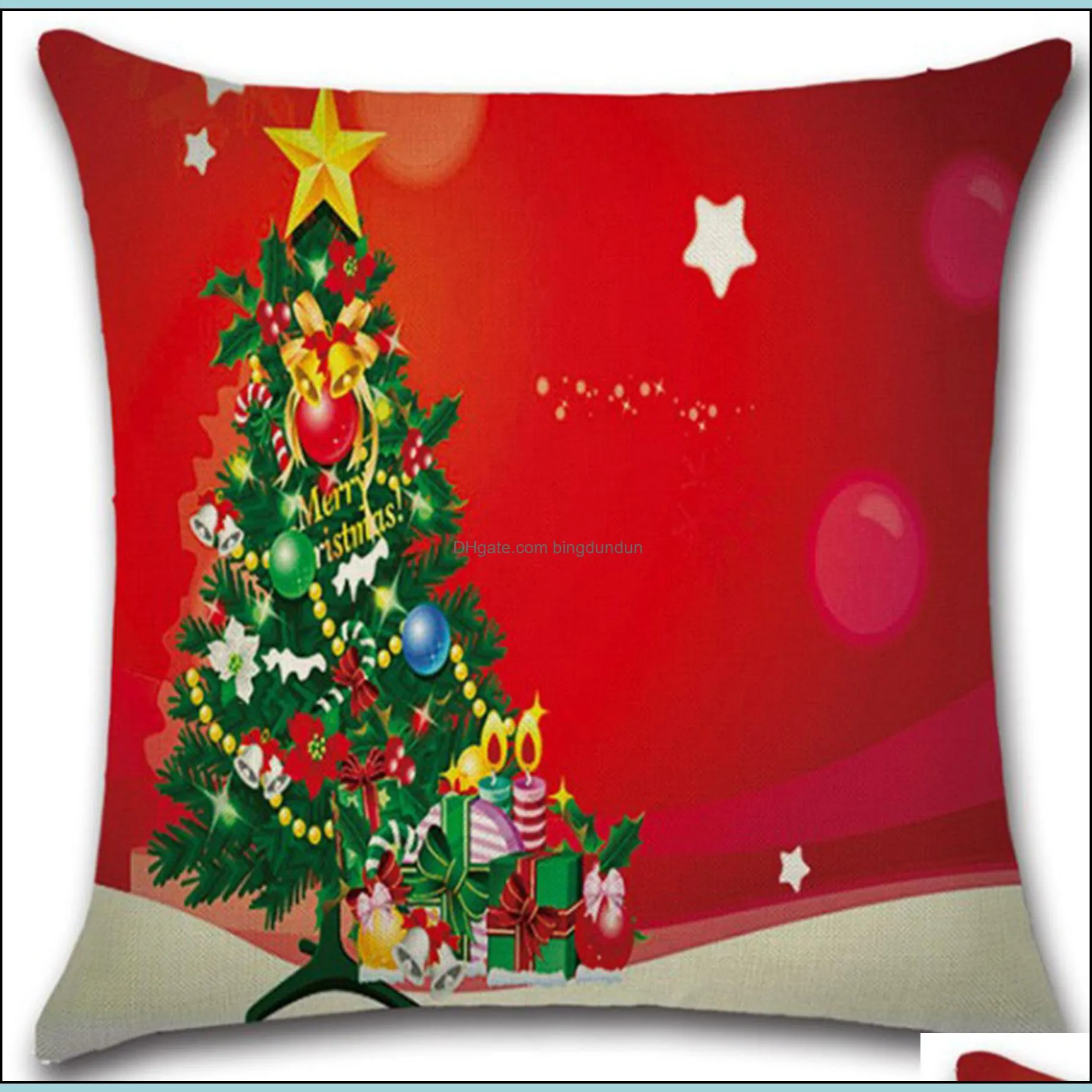 santa claus crystal ball pillow cushion cover cross border popular car decorative pillow case