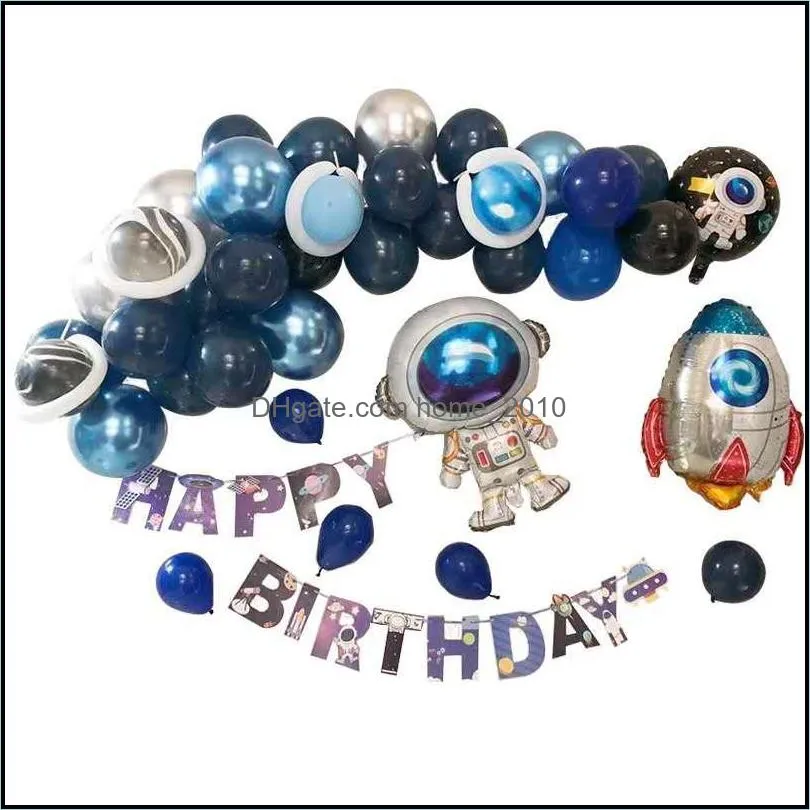 outer space theme astronaut rocket foil balloons galaxy boy kids birthday decor favors helium globalsparty