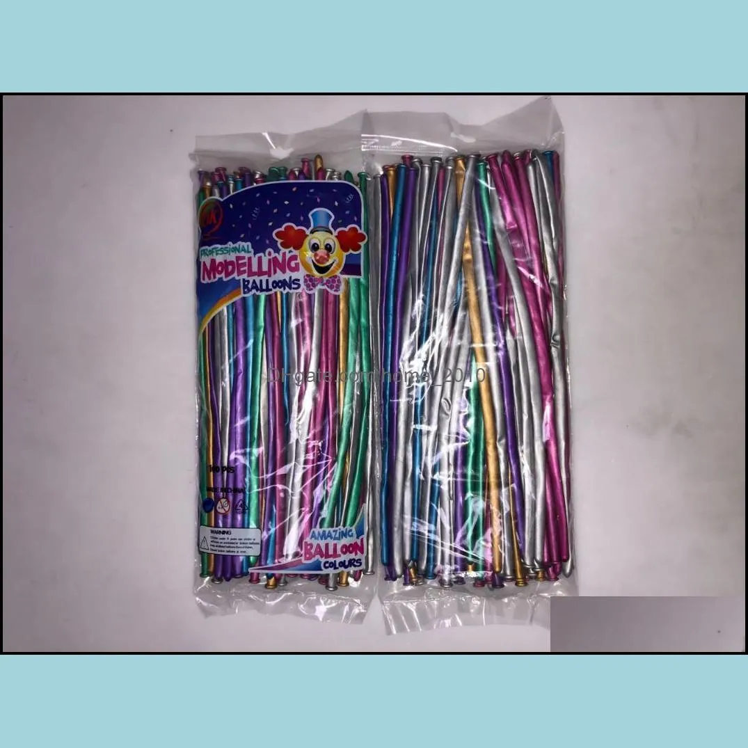 1.8g metal thickened magic long balloon monochromatic mixed color 100pcs bar happy birthday decorationsparty