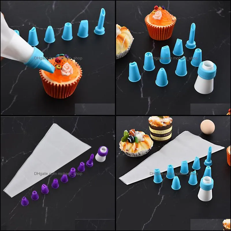 recyclable diy pastry bags baking cake decorating tool icing piping cream 8 nozzle sets kitchen accessories tools