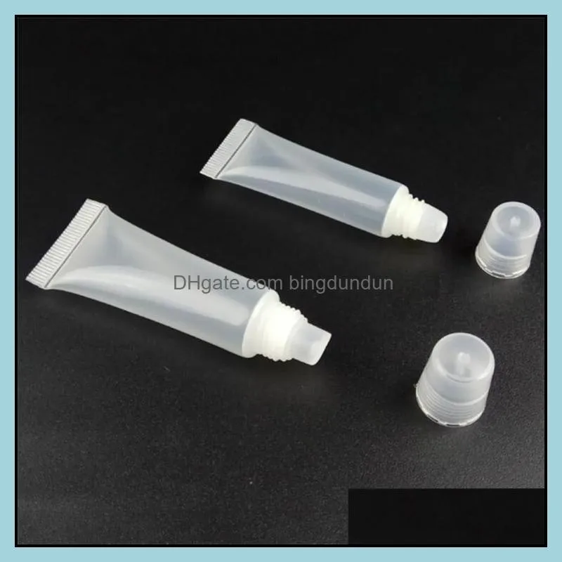 5ml 8ml lip gloss tubes clear plastic empty refillable soft tubes balm lip gloss bottle cosmetic containers lipstick makeup box