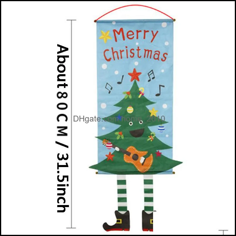 6 styles christmas flag cartoon deer snowman santa claus print window wall hanging banner xmas party decoration home garden flag dbc