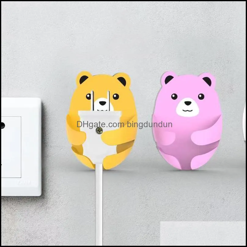 plastic cute cartoon adhesive hook powerful traceless plug hooks kitchen bear plugs storage hook