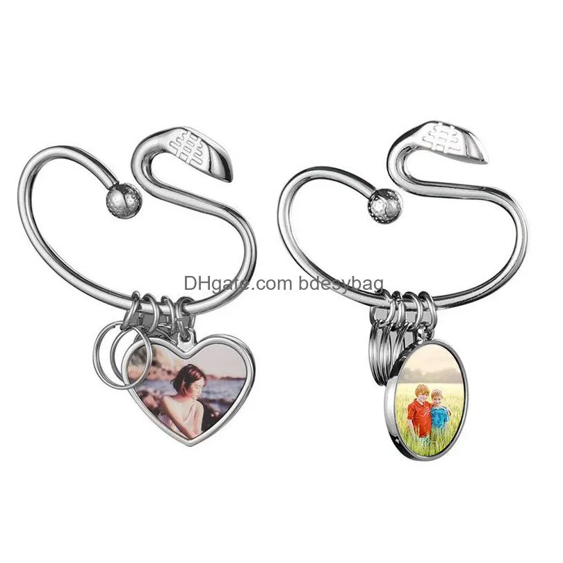 diy sublimation blank keychain golf club shape alloy heart round designer keychain wallet handbag carabiner keychains car key ring for woman man