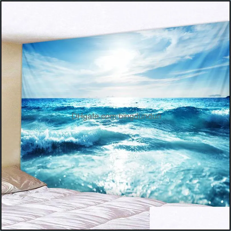 tapestries blue sea water tapestry mandala wall hanging boho bedroom rug couch blanket 6 size