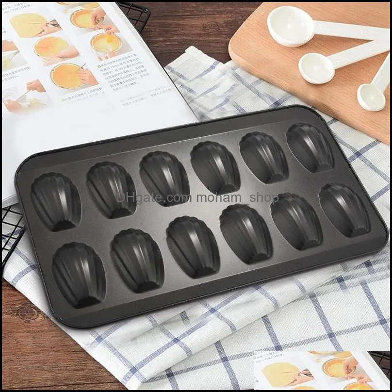 baking pastry tools 4 packs nonstick madeleine pot mold 12 with shell cake tray chocolate