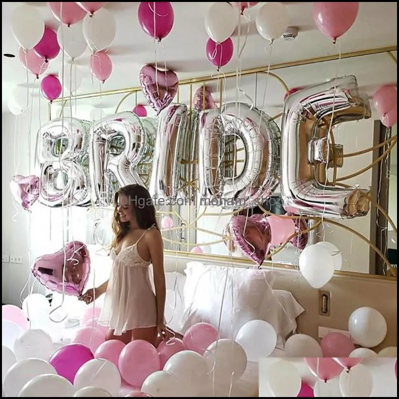 30inch rose gold bride letter aluminium foil balloons silver wedding valentines day alphabet air baloon