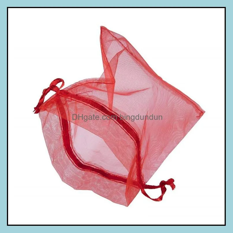 7x9cm small organza gift bag drawstring gift wrap jewelry bags multicolor candy  packaging pouch for wedding party christmas