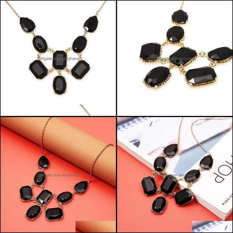 tenande sexy big statement beads flowers water droplets crystal necklaces pendants for women tattoo palace party jewelry gifts