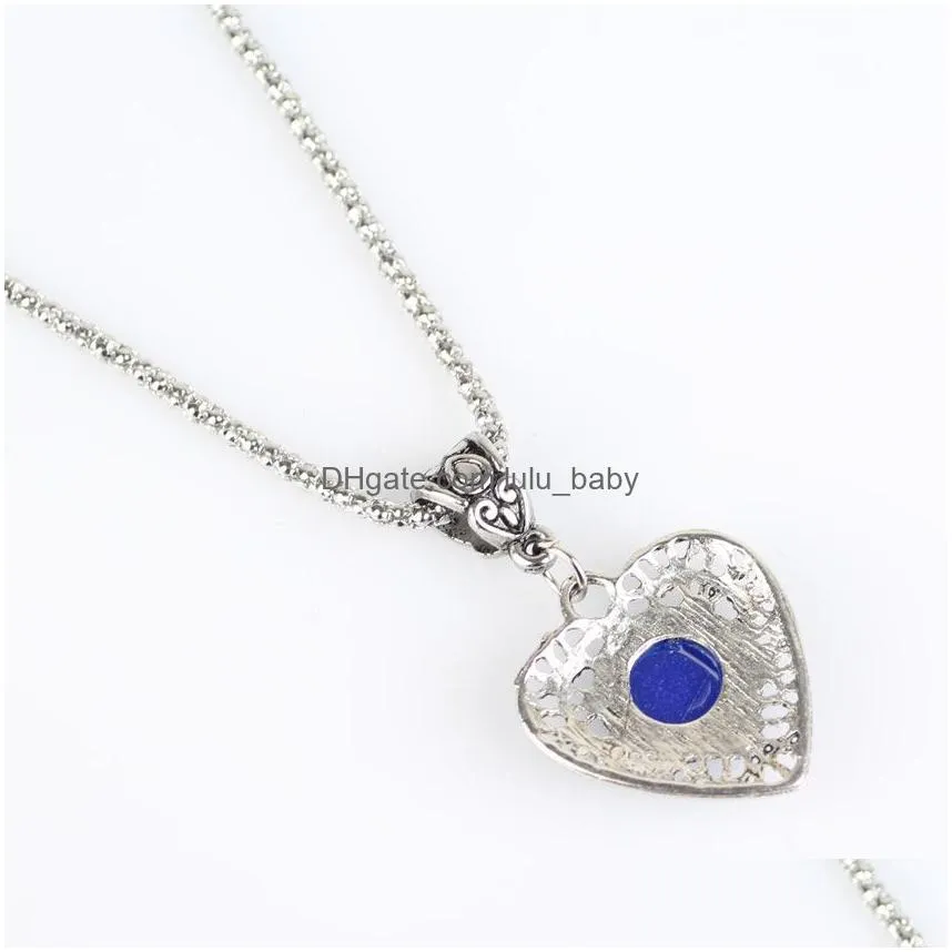 fashion jewelry hollow out heart evil eye necklace blue eyes pendant necklaces