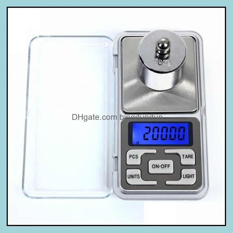 mini electronic digital scale diamond jewelry weigh scale balance pocket gram lcd display scales 500g/0.1g 200g/0.01g with retail