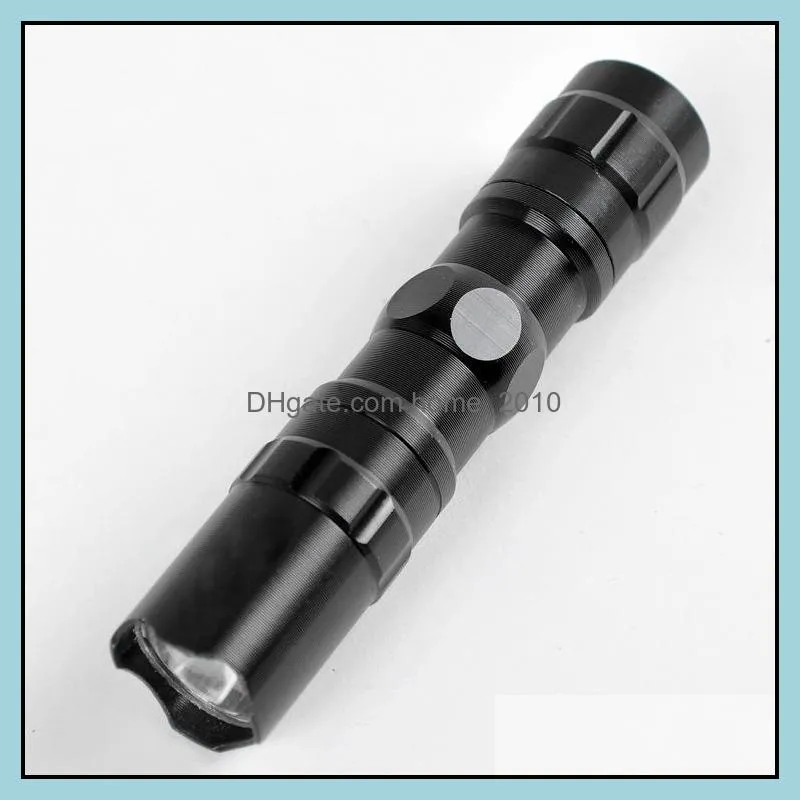 led mini torch 4 color waterproof led flashlight aluminum alloy camping flashlights torches travel lamp 5aa battery powered gift dbc