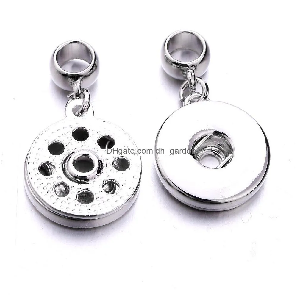 silver gold rose color 18mm snap button charms connector pendant jewelry making diy necklace earrings bracelet supplier wholesale