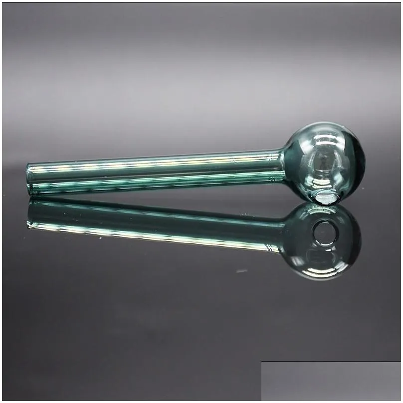 oil burner glass pipes 3.9 inch length thick glass tube handmade hand hold smoking pipe transparent green pink yellow blue colors for smokers