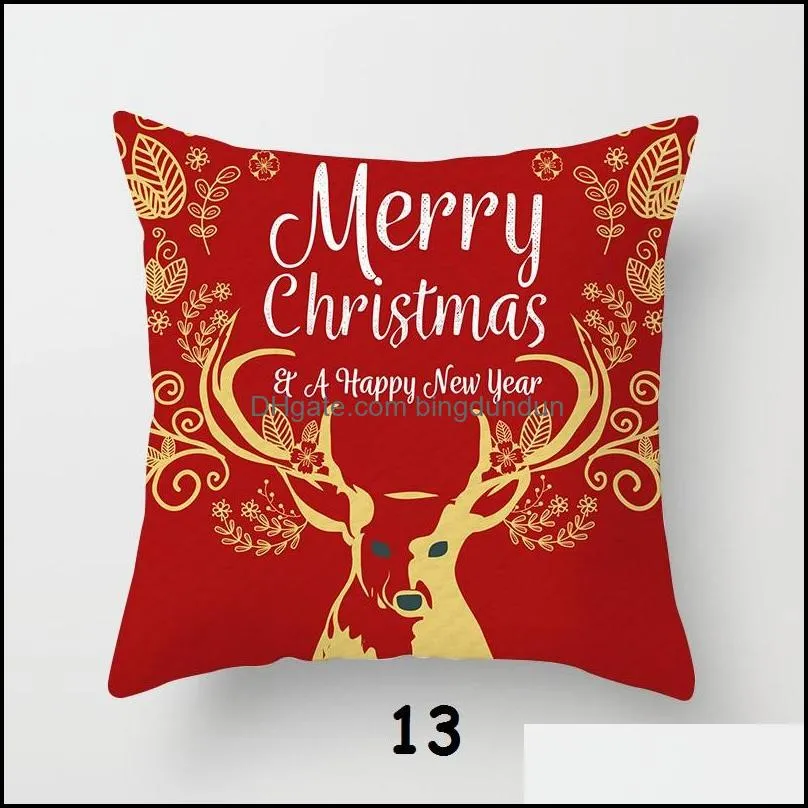 christmas pillowcase peach skin santa clause christmas deer pillow case christmas decorative throw pillowcase car seat pillow cover