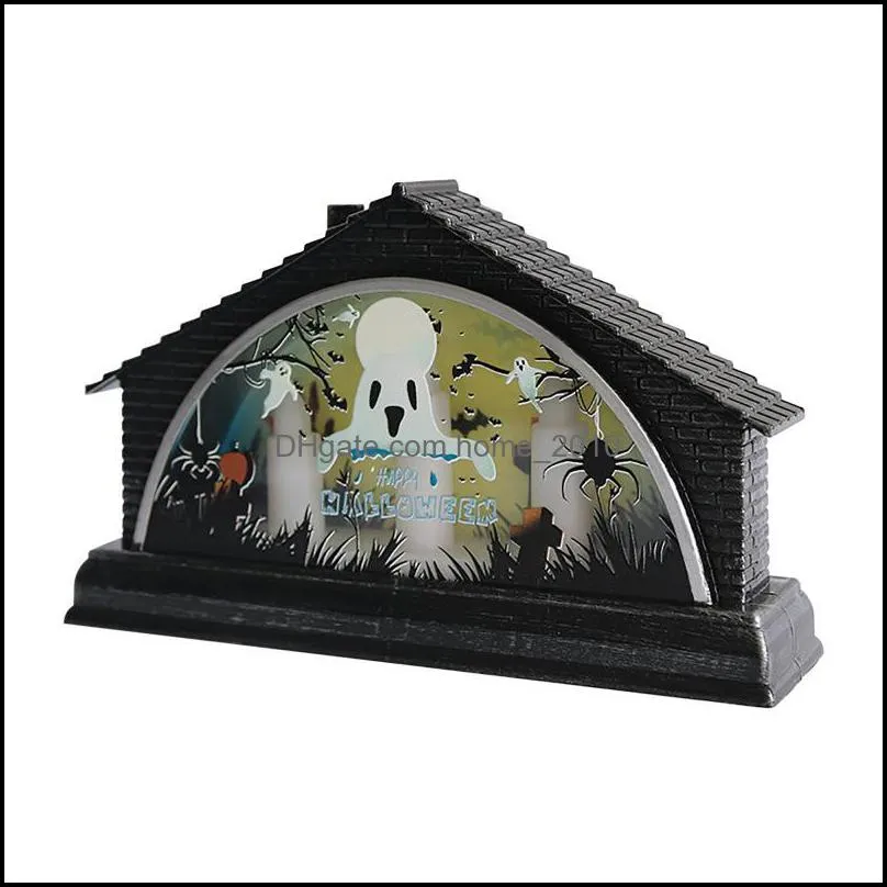 halloween simulation retro glowing house led lights atmosphere layout props glow supplies garden decor candle light
