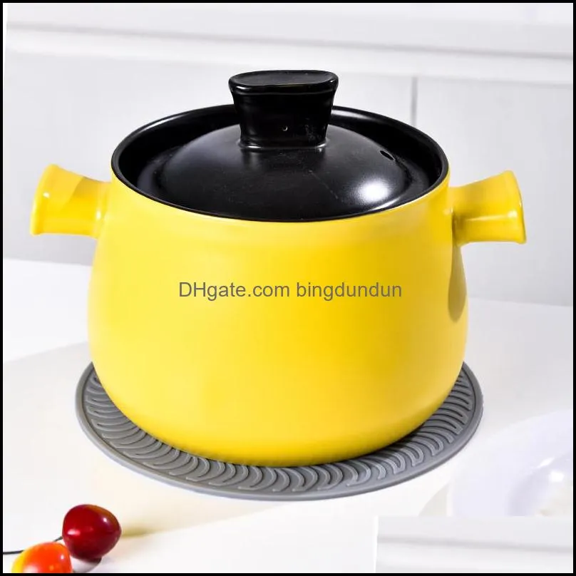 silicone pot placemat heat resistant round diameter 20cm pot mat thick silicone pot holder nonslip pan coaster