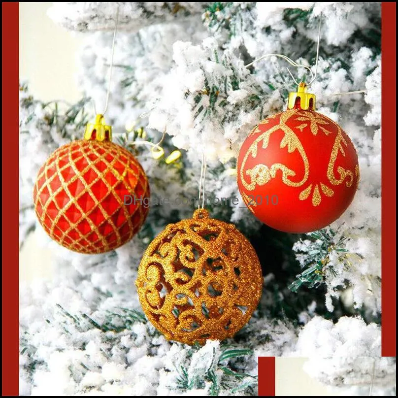 20pcs 6cm christmas tree ball bauble xmas hanging ornament glitter balls decor