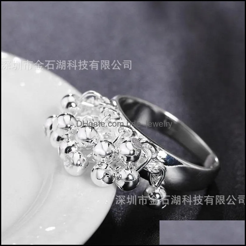 925 sterling silver smooth grape beads ring for women fashion wedding engagement party gift charm jewelry 1238 t2