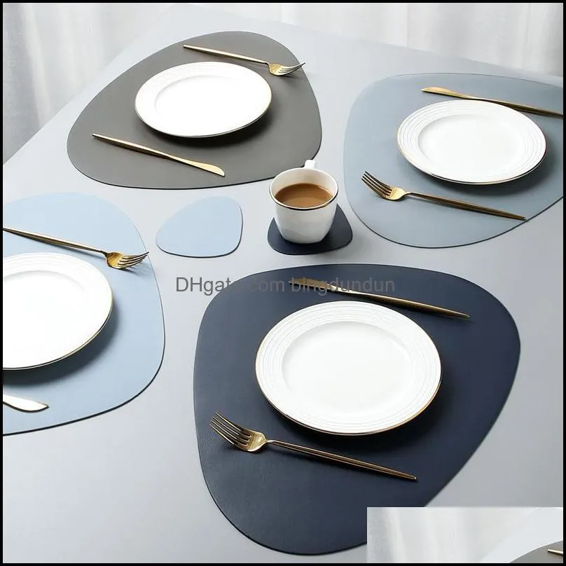 pu leather waterproof placemat can wash dishes heat insulation nonslip soft multicolor optional