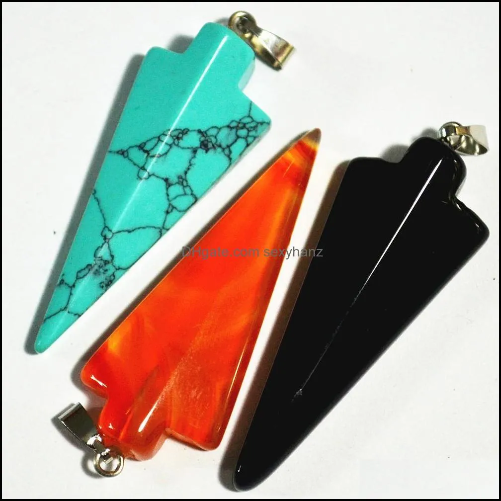 natural stone oendant onyx arrow pendants charms necklace for jewelry making