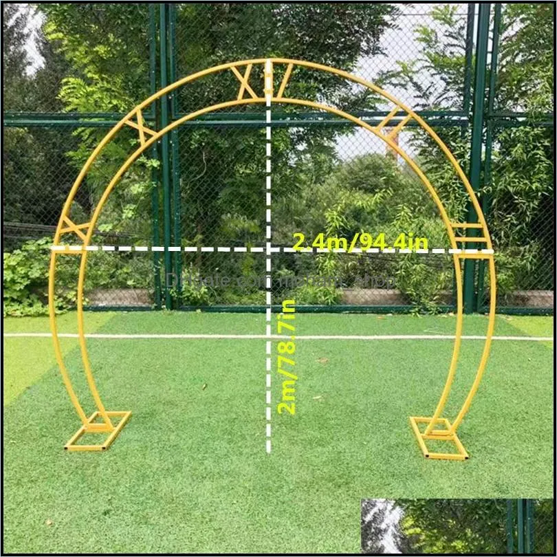 wedding props iron metal circular number background frame accessories double arch