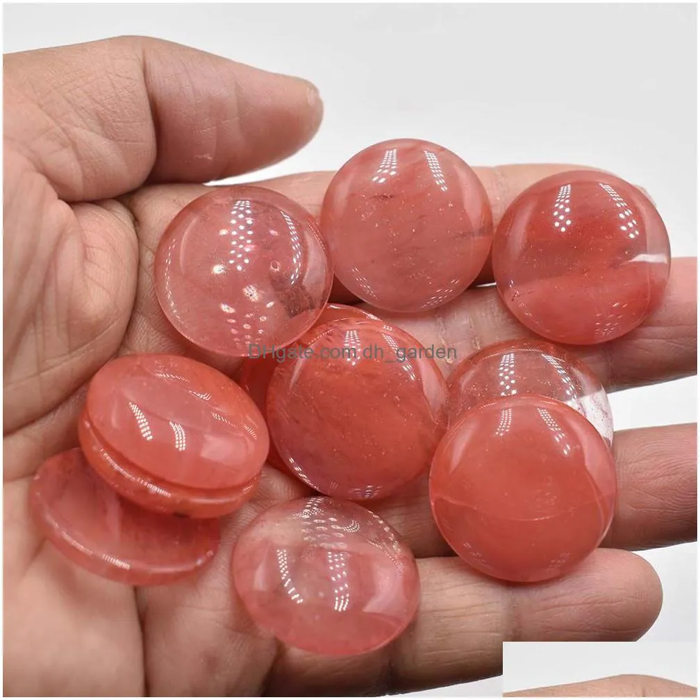 natural tiger eye stone charms rose quartz mixed 25mm round cabochon beads for diy jewelry making