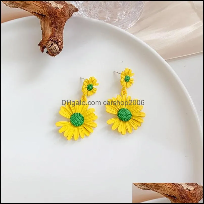  design summer personality sunflower stud earring min daisy flower earrings for women girls