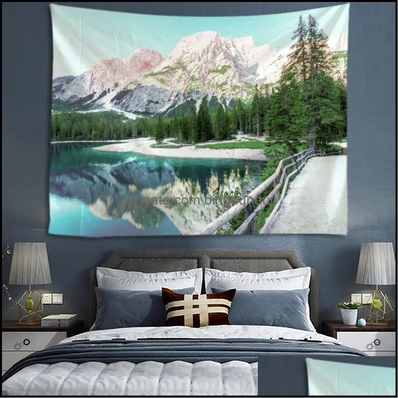 tapestries dreamy forest 3d printing tapestry wall hanging bed spread beach towel table cloth home decoration natural design