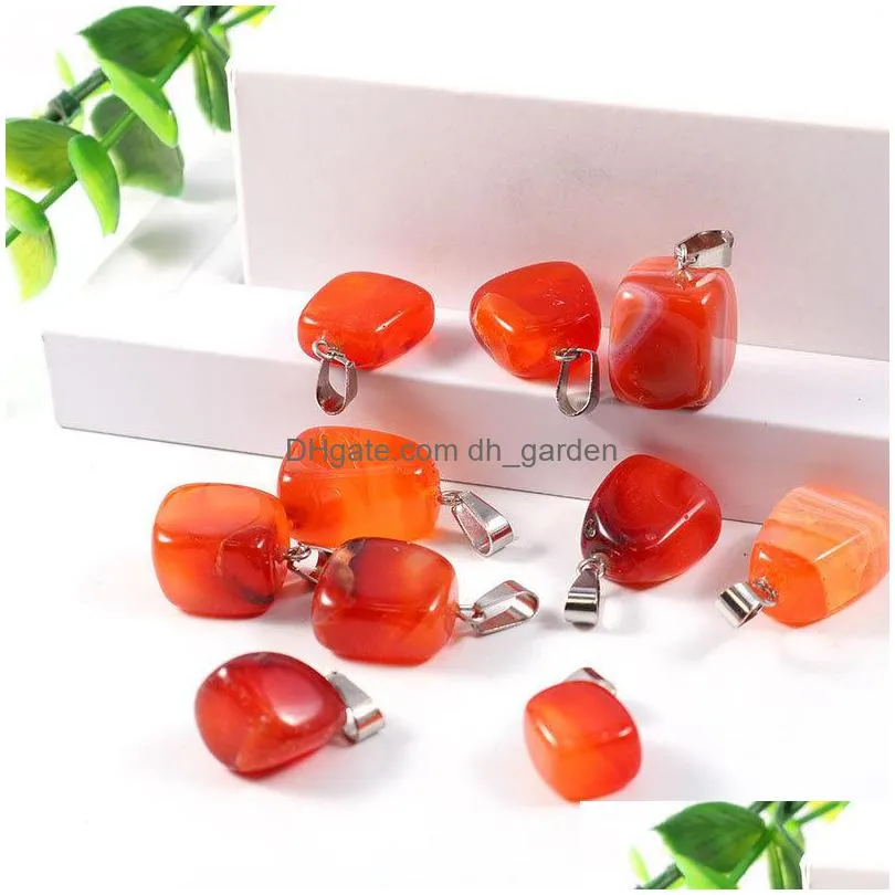 chakra natural stone charm rose quartz crystal pendants chakras gem stone fit earrings necklace making assorted wholesale