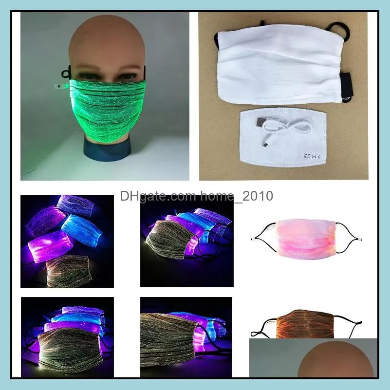 halloween led anti dust mask luminous mask with usb charge masks 7 colors changeable for break dance dj music party halloween