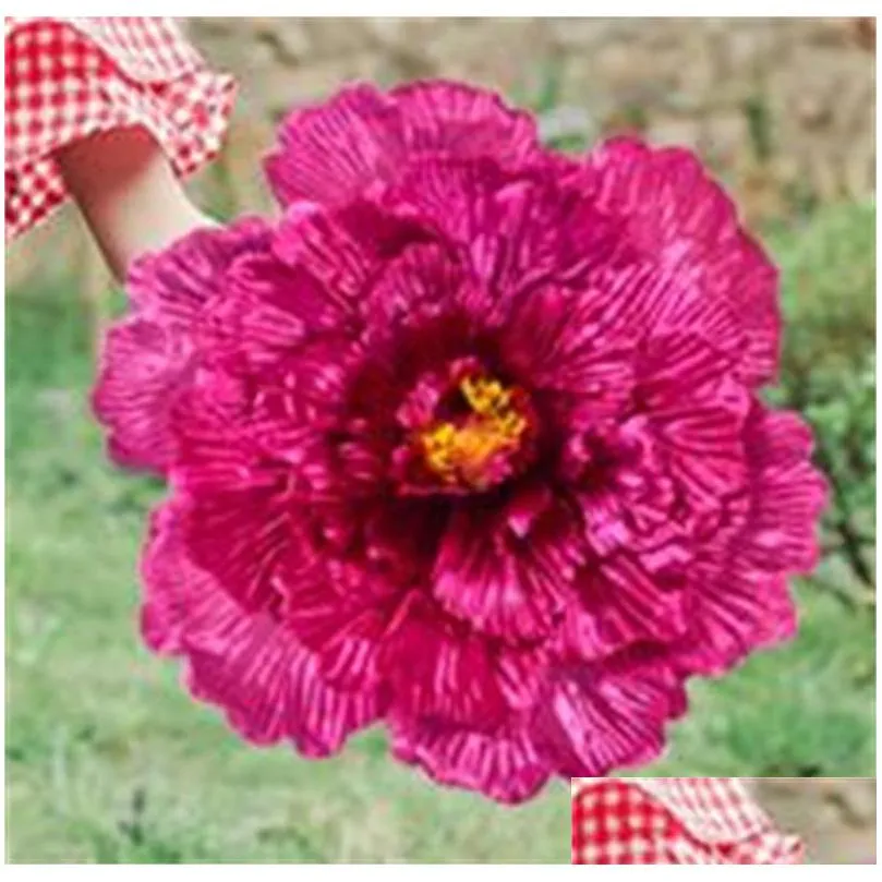 children use flower prop child dancing decoration perform elasticity hand flowers kids red blue yellow artificial peony 67 62sy l1