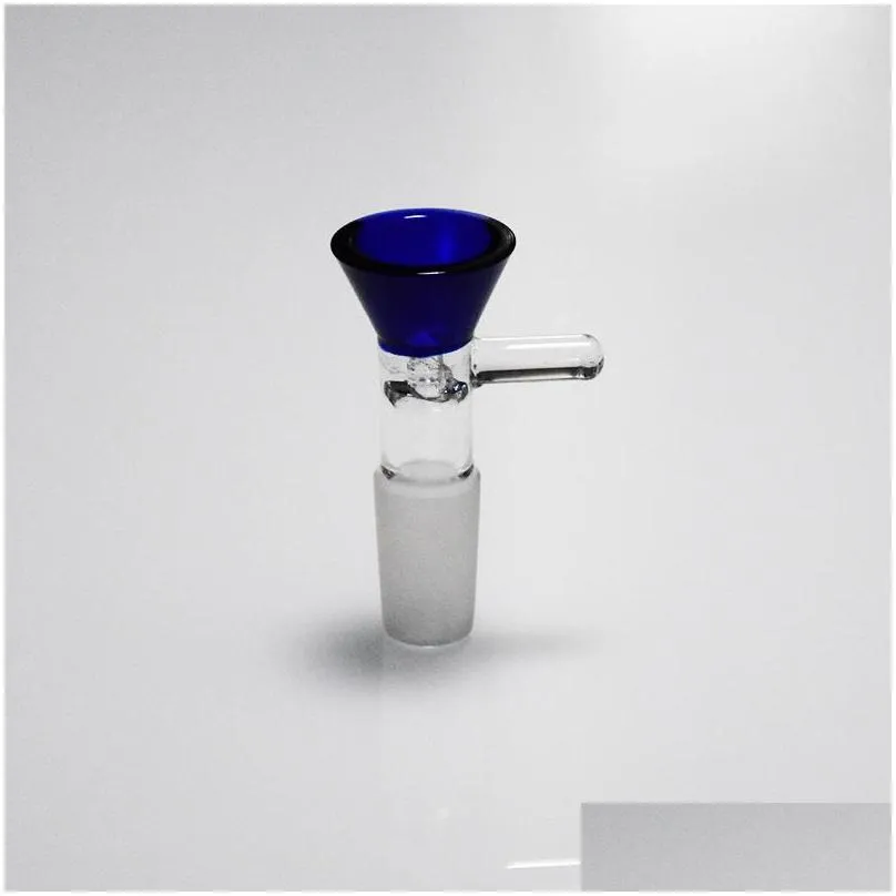 colorful 14mm male joint glass bowls pyrex durable smoking pipe thick bowl for dab rig percolater bong transparent black gray green blue purple mix color